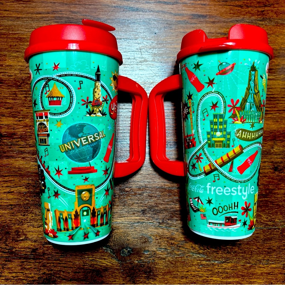 Universal Studios Orlando Resort Coca-Cola Freestyle Tumbler Cups 2017 Set of 2